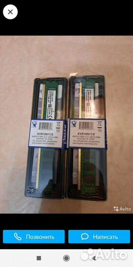 Новая Оперативка Kingston KVR16N11/8 гб