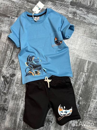 Костюм для мальчика, футболка и шорты 116-158