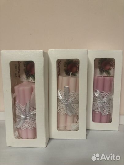 Свечи праздничные(натуральный воск)