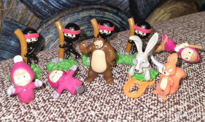 Киндер игрушки свинка пеппа, Маша и медведь