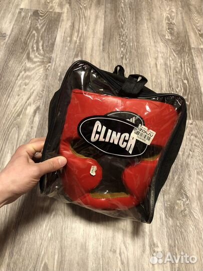 Боксерский шлем clinch кожаный