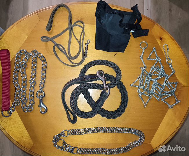 Поводки,намордник,цепь для собак,ошейник,б/у