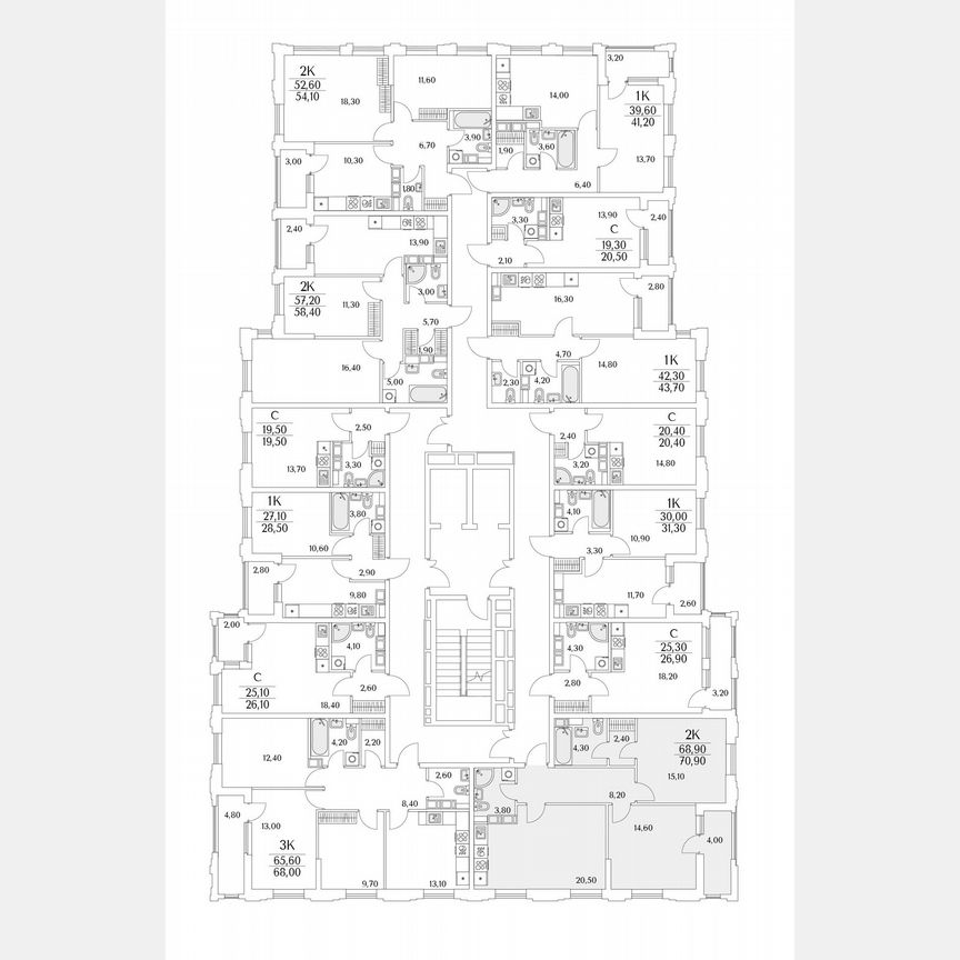2-к. квартира, 64,7 м², 10/13 эт.