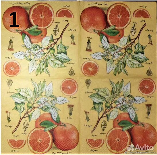 Салфетки для декупажа, фрукты, 10 вариантов