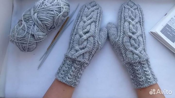 Варежки из овечьей шерсти и козлиного пуха