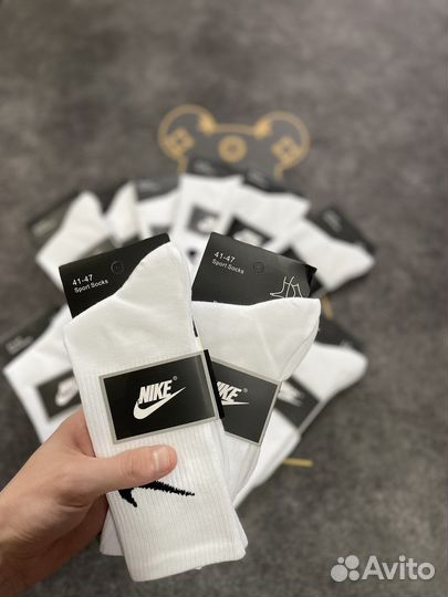 Носки nike высокие белые