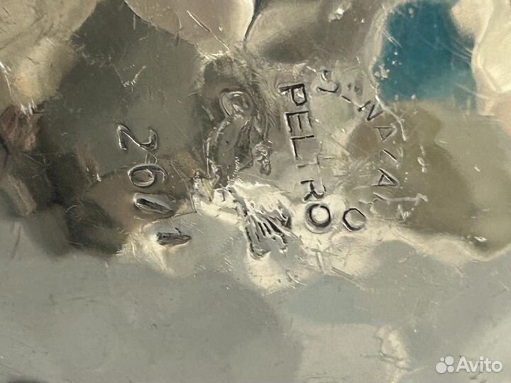 Чайник сахарница поднос олово дерево винтаж Италия