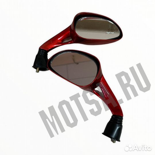 Зеркала (066) пластик каплевидные объемные красные