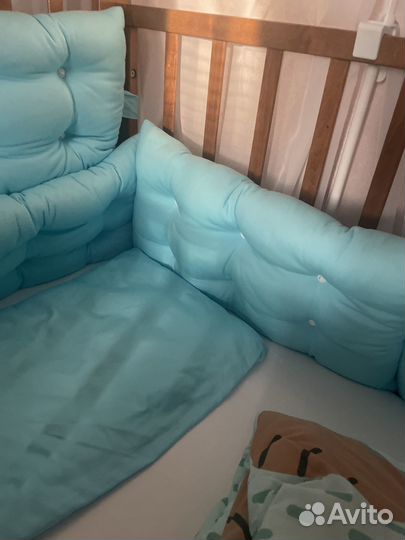 Бортики в кроватку 6шт и балдахин