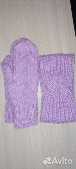 Комплект повязка и варежки