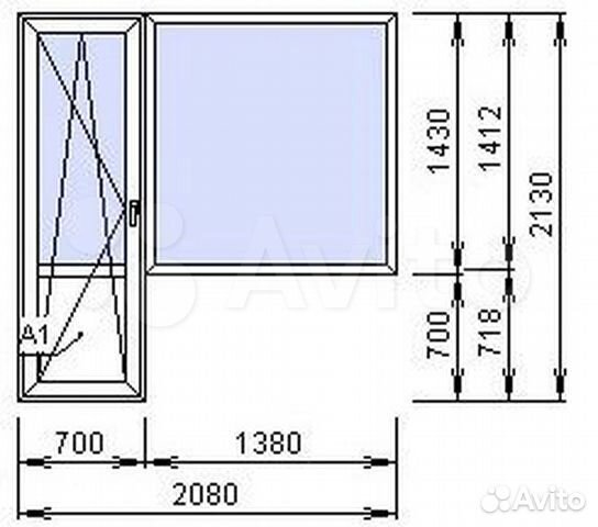 Балконный блок 2080*2130мм