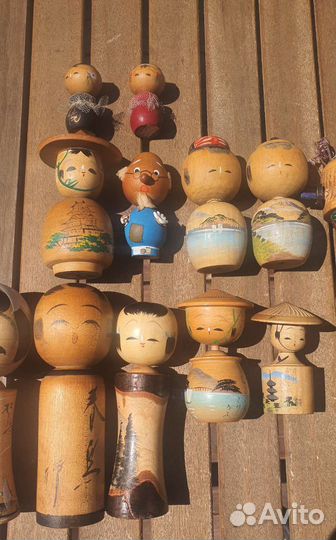 Кокеши, японские деревянные куклы, винтажные