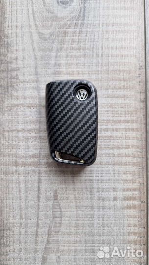 Чехол для ключа Volkswagen, Skoda карбоновый