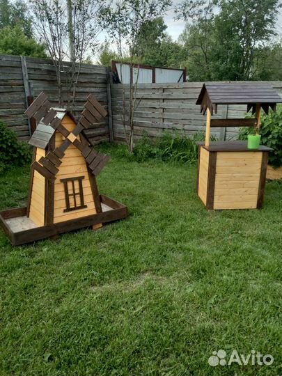 Декоративный колодец и мельница