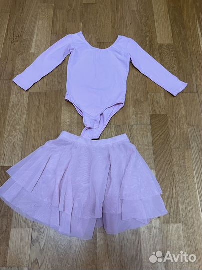 Купальник для танцев 2 шт и юбка 104-110