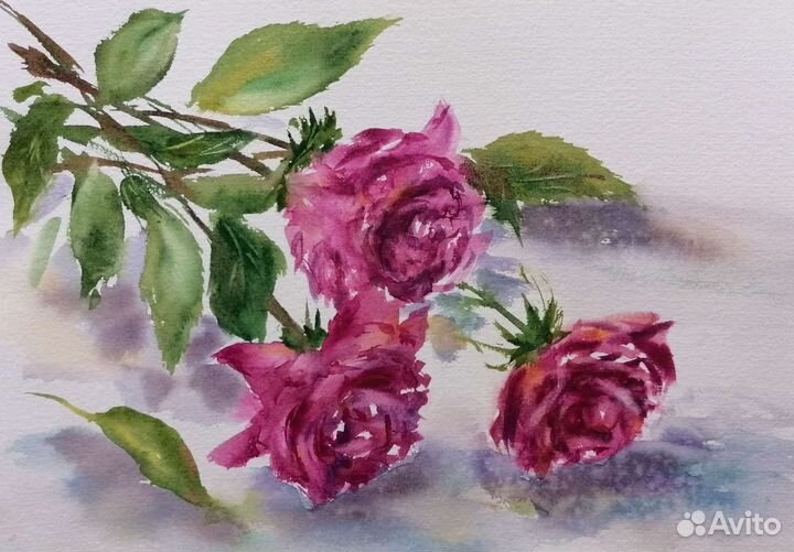 Картина акварель цветы