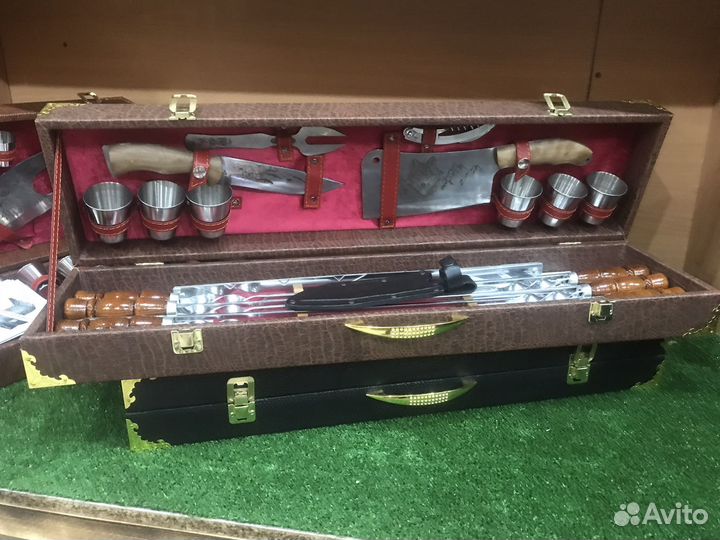 Топор, нож, шампура набор