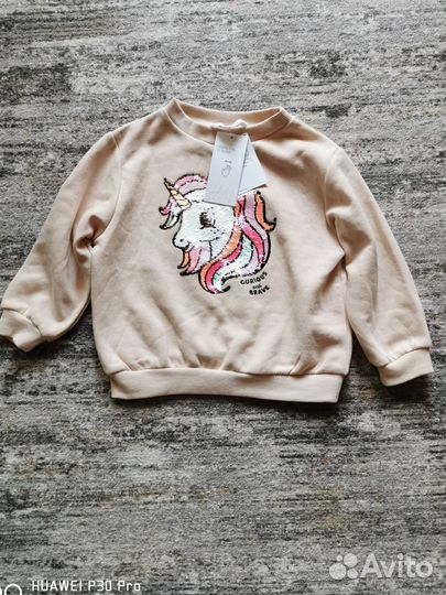 Свитшот на флисе hm 104р / кофта на флисе 104 р