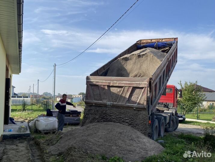 Песок карьерный, гравий, грунт с доставкой