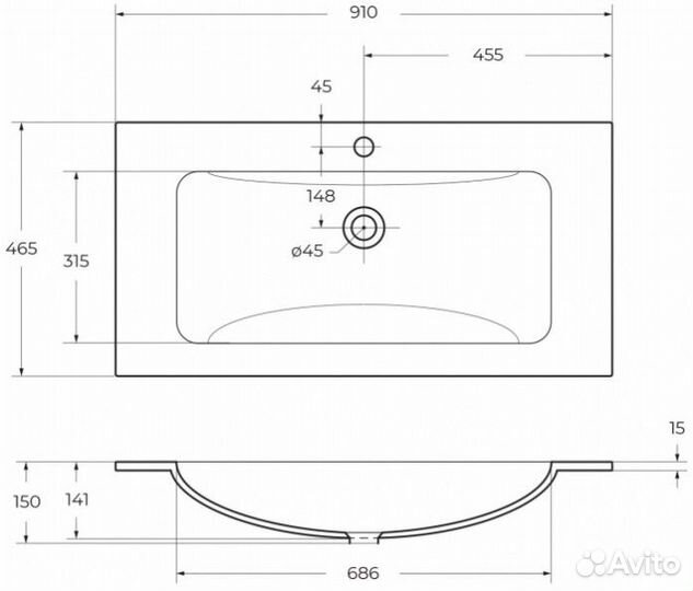 Мебель для ванной BelBagno Kraft-900-BB910/465-LV-VTR-BO Bianco Opaco