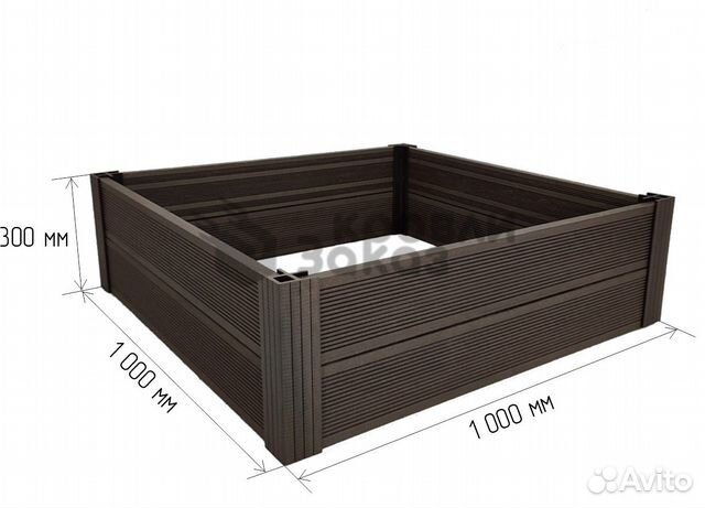 Грядка из дпк Квадрат 1 000 мм. высотой 300 мм