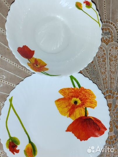 Набор суповая тарелка+большая десертная 