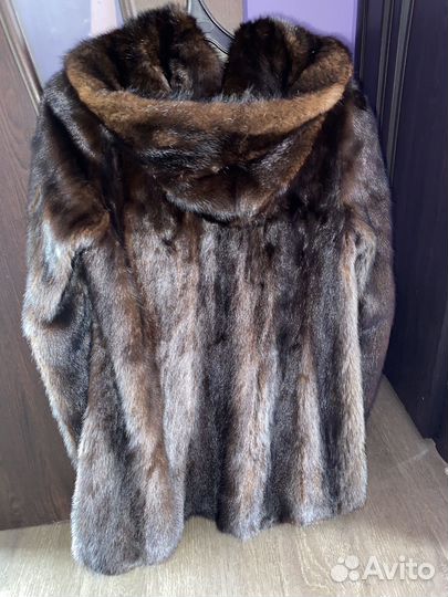 Шуба норковая с капюшоном 44 46
