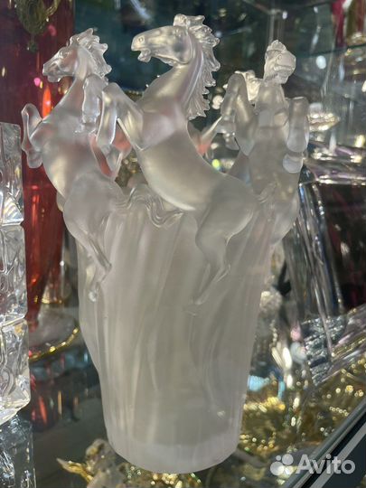 Daum ваза лошади. Хрусталь