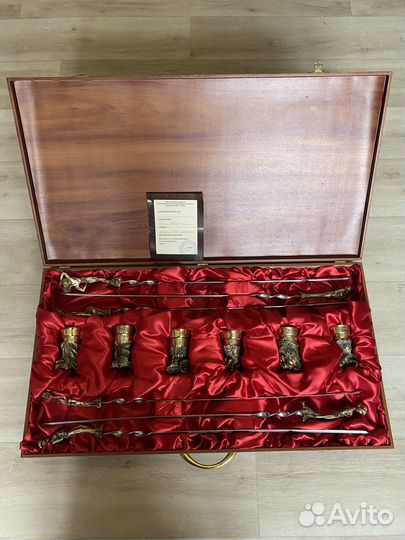 Набор шампуров и чарок «Охотничий» бронза «Вель»