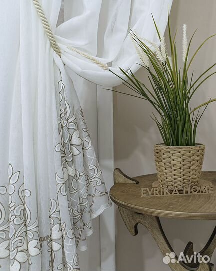 Тюль флоренция бронза готовый на окна пошив