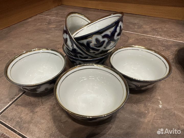 Узбекский фарфоровый чайный сервиз