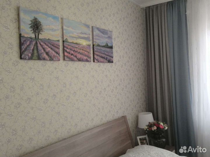 Лавандовые поля. Прованс, пейзаж. Картина маслом