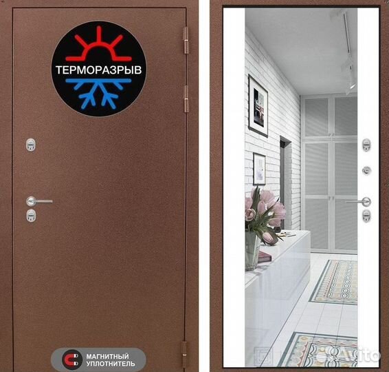 Дверь входная коричневая с термо-разрывом