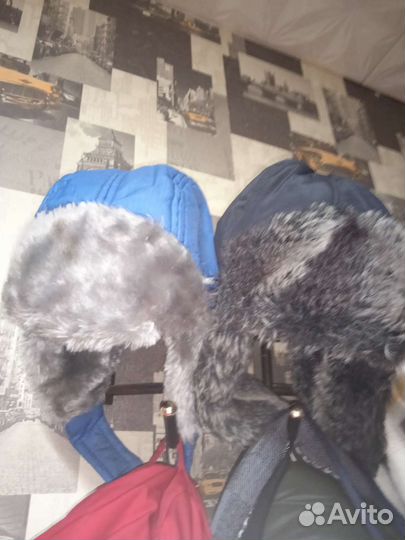 Шапка для мальчика зимняя детская теплая 2шт