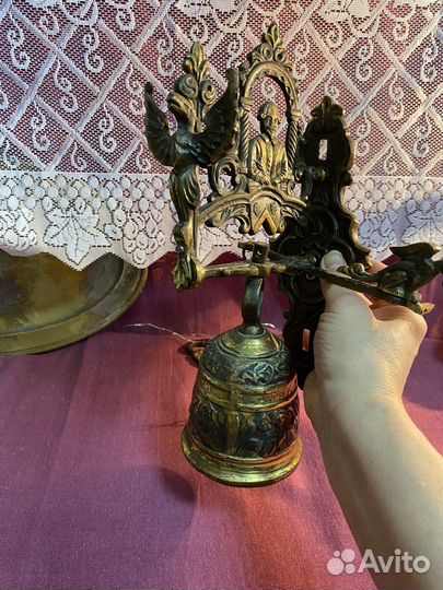 Колокольчик дверной бронзовый антиквариат