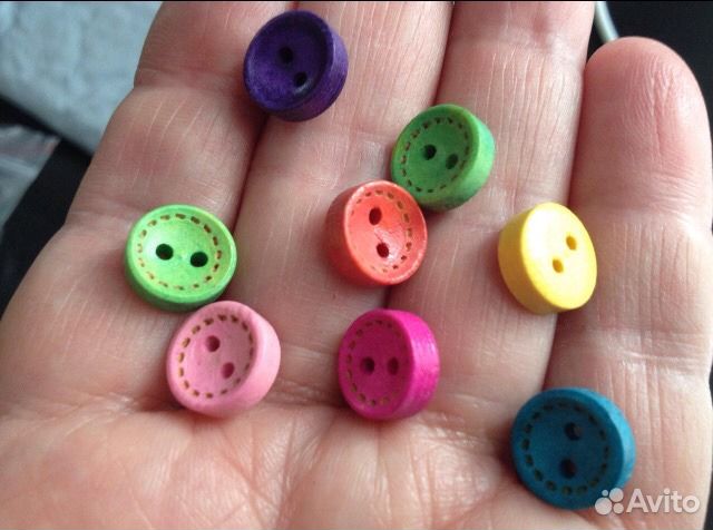 Пуговки дерево разные
