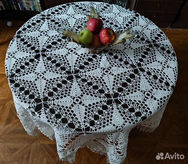 Скатерть ручной вязки хлопчатобумажная 160х130 см