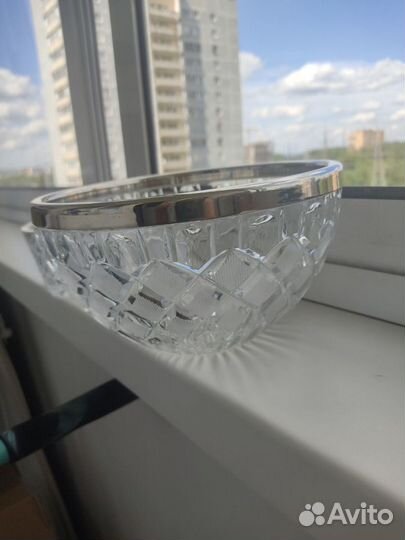 Салатник хрустальный большой СССР с ободком