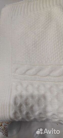 Плед детский вязаный с мехом + покрывало