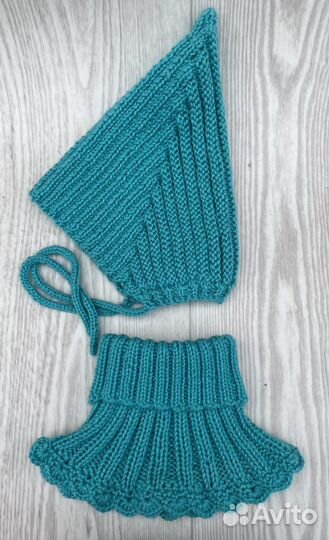 Детская шапка Гномик, Совёнок, манишка 48-52