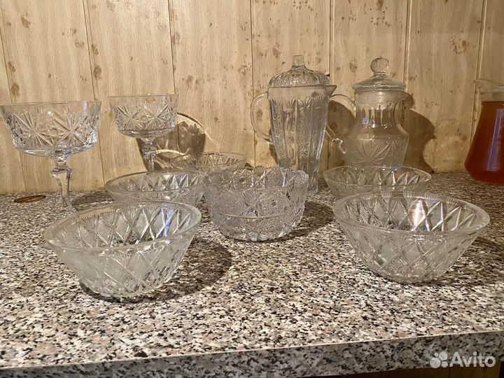 Хрустальная посуда ссср, салатники,графины