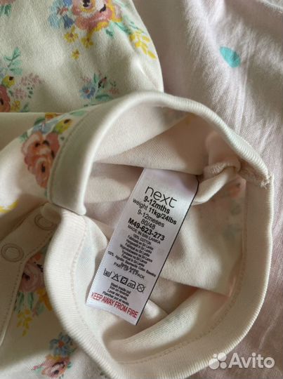 Боди next для девочки 9-12м