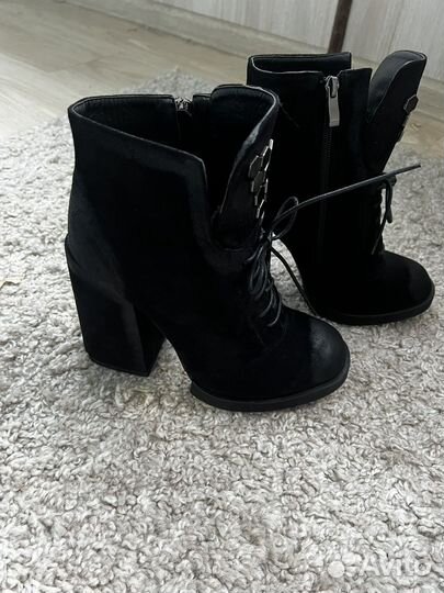 Ботильоны, сапоги зимние женские черные