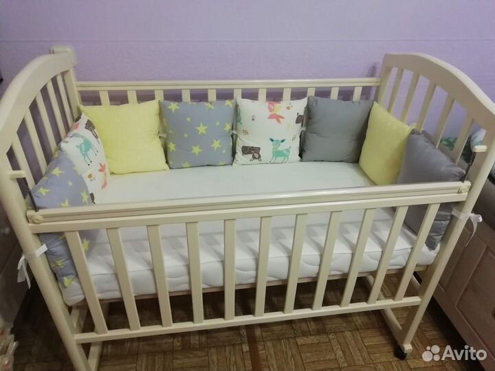 Детская кровать + матрац + бортики Б/У