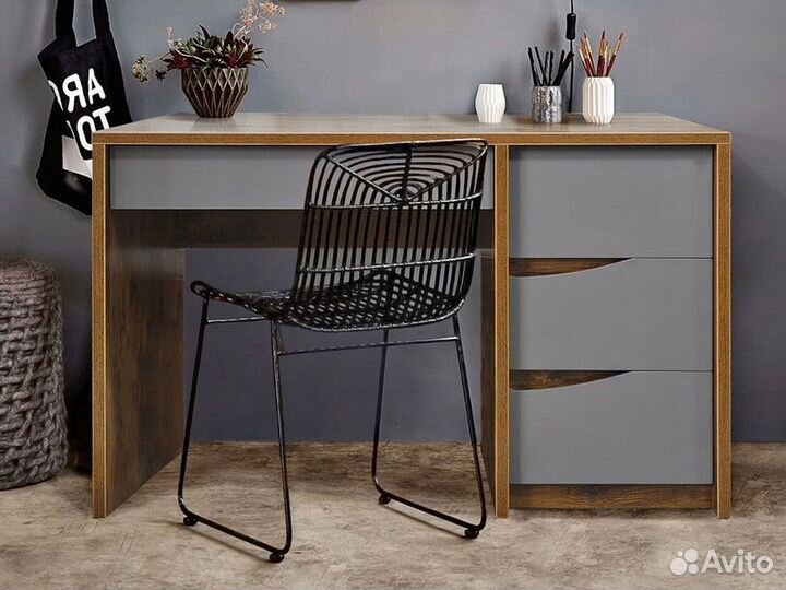 Стол письменный монако, Дуб Саттер + Серый мокко