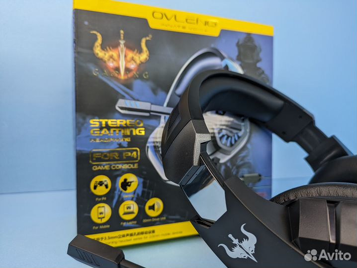 Наушники Ovleng игровые с подсветкой Объёмный звук