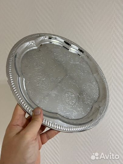 Поднос d-30см хромированная сталь