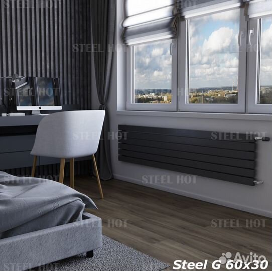 Горизонтальный радиатор Steel-Hot от завода