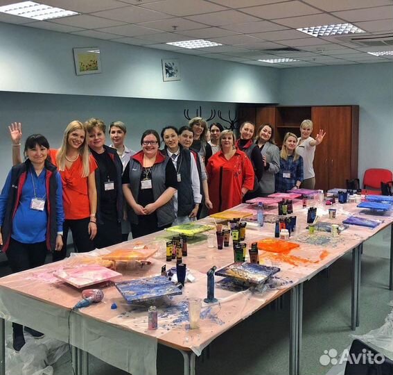 Мастер класс по флюид арт жидкому акрилу