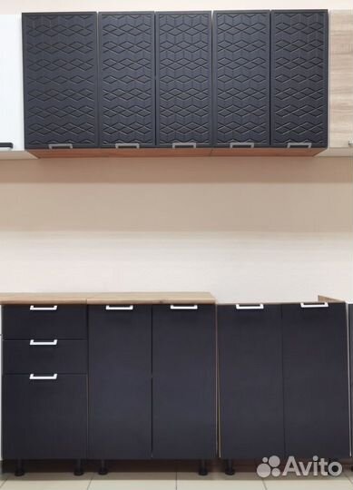 Кухня 1,6 Кассия мдф Крафт (фреза/Венеция Черный)